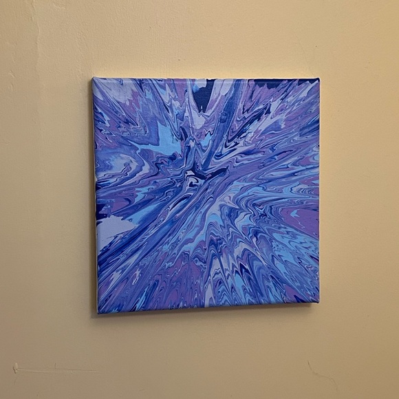 “Crystal Lake” Abstract Original Painting 10x10 - Picture 2 of 7